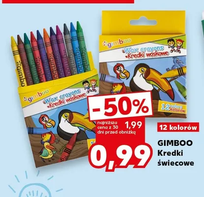 Kredki świecowe Gimboo 12 kolorów promocja w Kaufland