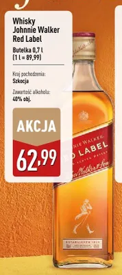 Whisky Johnnie Walker Red Label promocja w Aldi