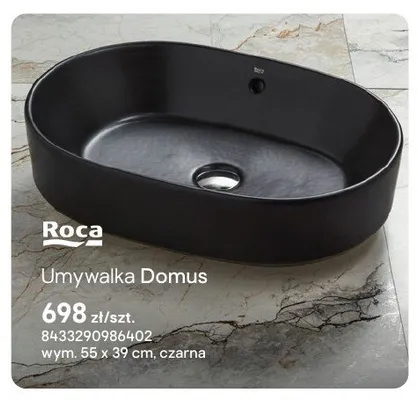 Umywalka Roca Domus 55x39 cm czarna promocja w Castorama