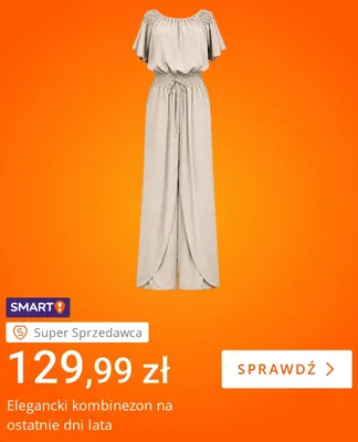 Elegancki kombinezon na ostatnie dni lata promocja w Allegro