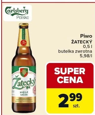 Piwo ŻATECKY 0.5l promocja w Carrefour