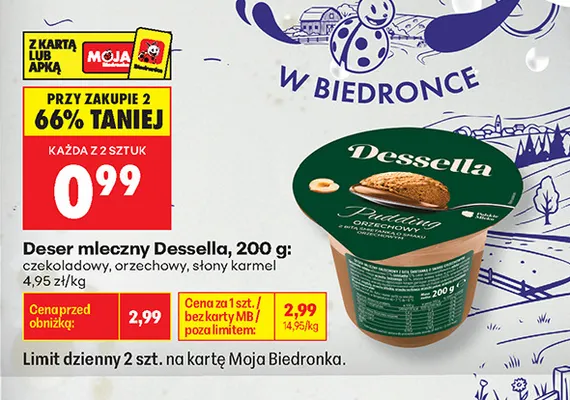 Deser mleczny czekoladowy Dessella promocja w Biedronka