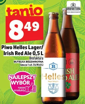 Piwo Helles Lager/ Irish Red Ale promocja w TOPAZ