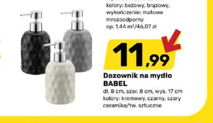 Dozownik na mydło Babel promocja w Bricomarche