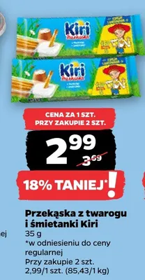 Przekąska z twarogu i śmietanki Kiri promocja w Netto