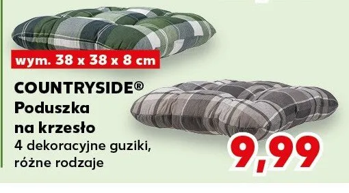 Poduszka na krzesło 4 dekoracyjne guziki, różne rodzaje promocja w Kaufland
