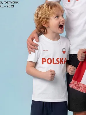 Koszulka 100% bawełny Polska chłopięca rozmiary 104-134cm promocja w Pepco