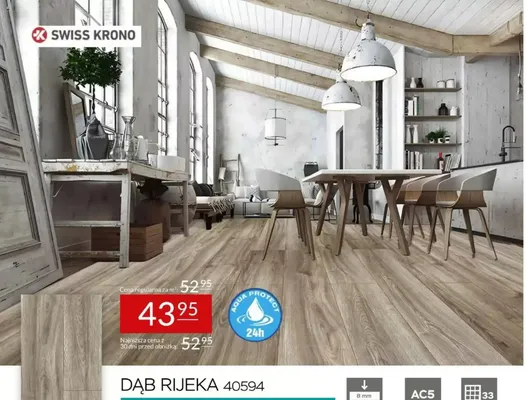Panele laminowane Swiss Krono Dąb Rijeka 40594 promocja w Abra Meble