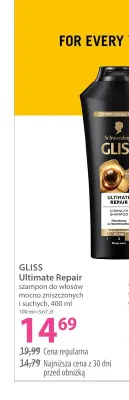 Szampon do włosów mocno zniszczonych i suchych Ultimate Repair Gliss promocja w Hebe