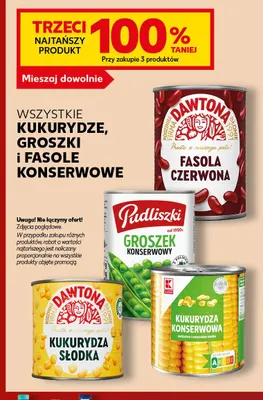 Kukurydze, groszki i fasole konserwowe promocja w Kaufland