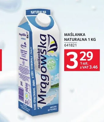 Maślanka naturalna Mrągowska promocja w Selgros