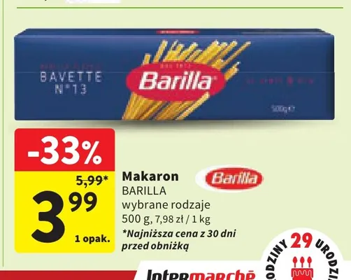 Makaron Barilla promocja w Intermarche