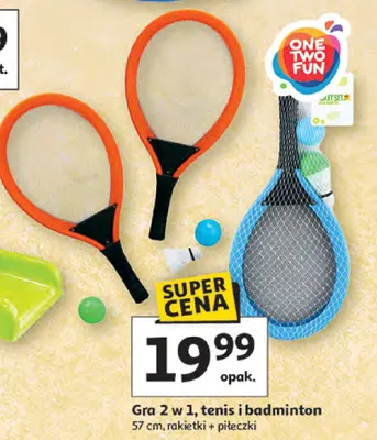 Gra 2 w 1, tenis i badminton 57 cm, rakietki + piłeczki promocja w Auchan