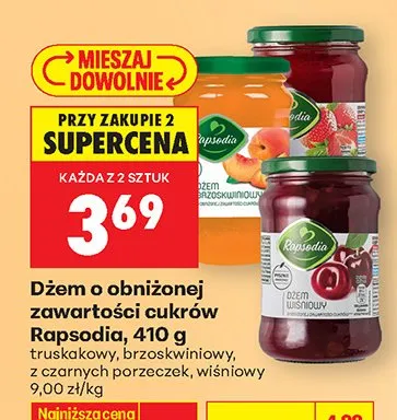 Dżem o obniżonej zawartości cukrów truskawkowy promocja w Biedronka