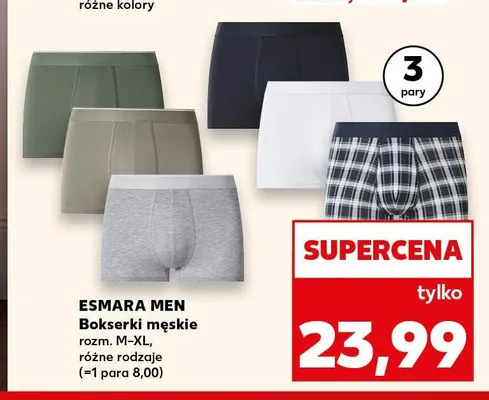 Bokserki męskie Esmara Men 3-pak promocja w Kaufland