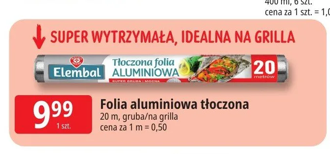 Folia aluminiowa tłoczona Elembal promocja w Leclerc