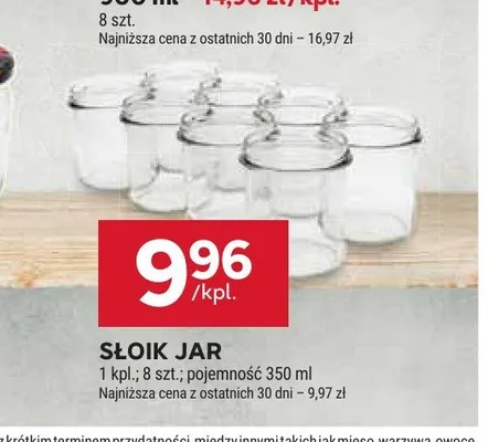 Słoik jar 350 ml 8-pak promocja w Stokrotka