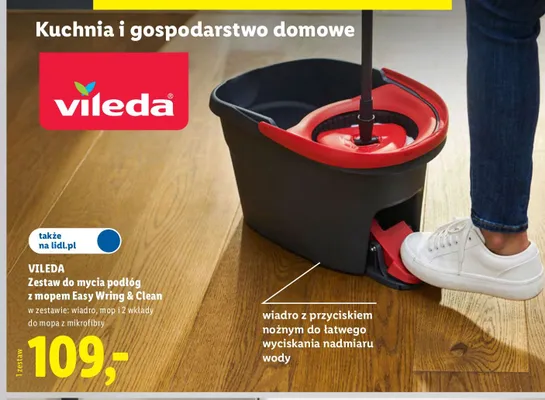 Zestaw do mycia podłóg z mopem Vileda Easy Wring & Clean promocja w Lidl