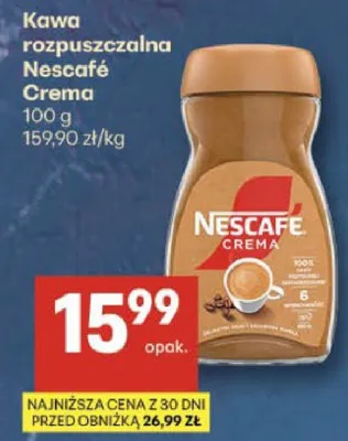 Kawa rozpuszczalna Nescafé Crema promocja w Delikatesy Centrum