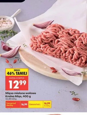 Mięso mielone wołowe Kraina Mięs promocja w Biedronka
