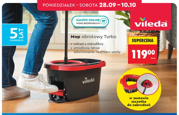 Mop obrotowy Turbo Vileda promocja w Biedronka