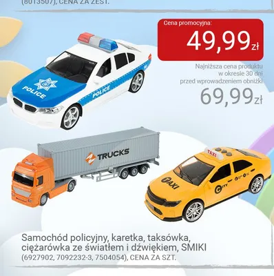 Samochód policyjny ze światłem i dźwiękiem SMIKI promocja w Smyk