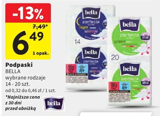 Podpaski Bella promocja w Intermarche