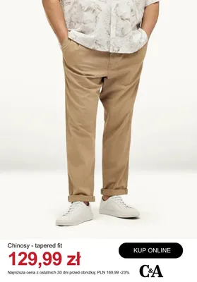 Spodnie chinosy tapered fit C&A promocja w C&A
