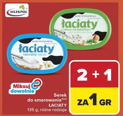 Serek do smarowania Łaciaty z cebulą i szczypiorkiem promocja w Carrefour