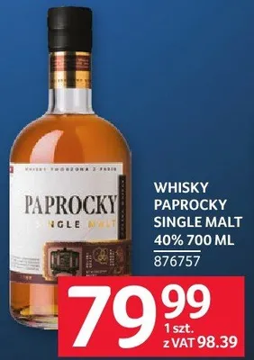 Whisky single malt 40% promocja w Selgros