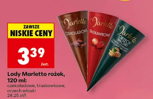 Lody Marletto rożek czekoladowe promocja w Biedronka