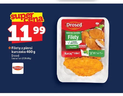 Filety z piersi kurczaka w chrupiącej panierce łagodne Drosed promocja w TOPAZ