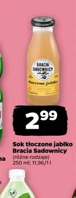 Sok tłoczony jabłko Bracia Sadownicy promocja w Netto