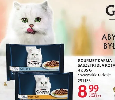 Karma dla kota Gourmet saszetki 4 x 85 g - wszystkie rodzaje promocja w Selgros