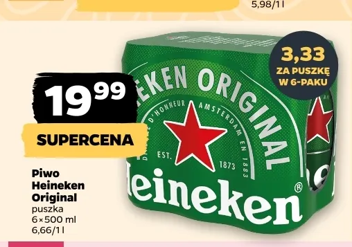 Piwo Heineken Original 6-pak 500 ml promocja w Netto