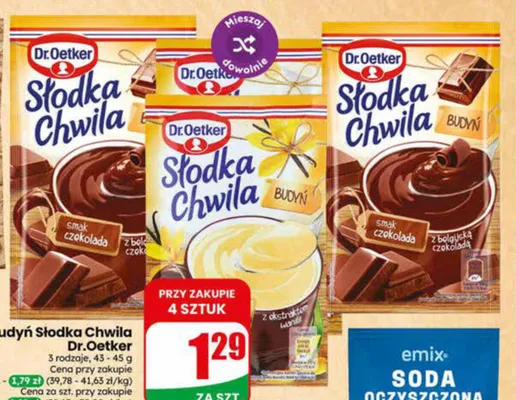 Budyń z ekstraktem wanilii Dr.Oetker Słodka Chwila promocja w Dino