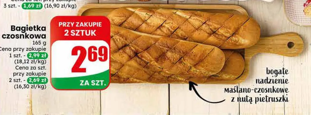 Bagietka czosnkowa promocja w Dino