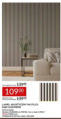 Lamel akustyczny na filcu dąb Cashmere promocja w Abra Meble