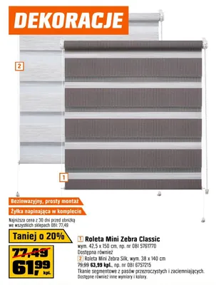 Roleta Mini Zebra Classic promocja w OBI