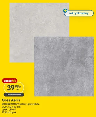 Gres Aeris rektyfikowany promocja w Castorama