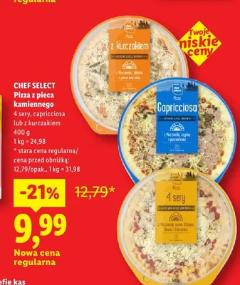 Pizza z pieca kamiennego capricciosa Chef Select promocja w Lidl