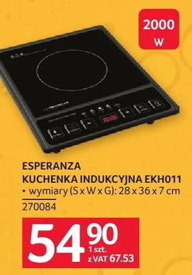 Kuchenka indukcyjna ESPERANZA KUCHENKA INDUKCYJNA EKH011 promocja w Selgros