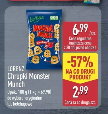 Chrupki Monster Munch oryginalne Lorenz promocja w Aldi
