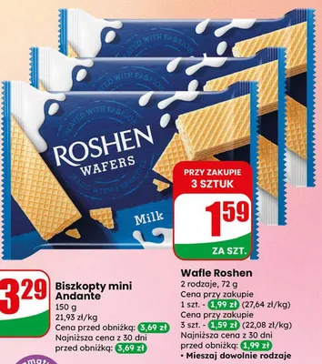 Wafle 2 rodzaje promocja w Dino