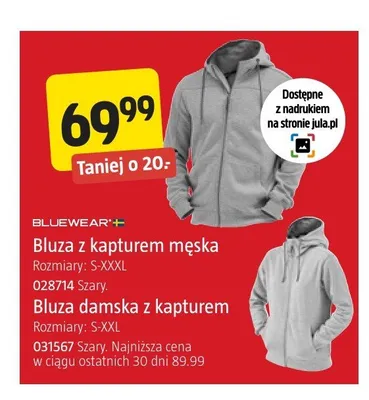 Bluza damska z kapturem Bluewear promocja w Jula