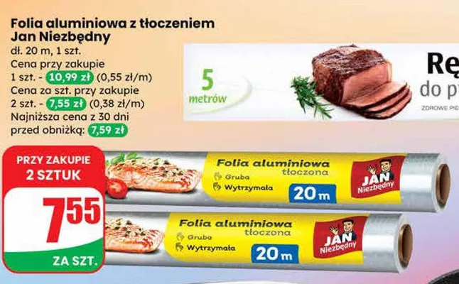 Folia aluminiowa tłoczona promocja w Dino