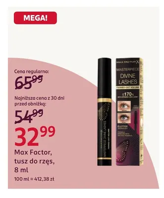 Tusz do rzęs Max Factor promocja w Rossmann