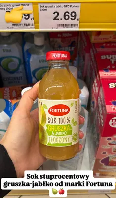 Sok 100% gruszka jabłko NFC Fortuna promocja w Dino