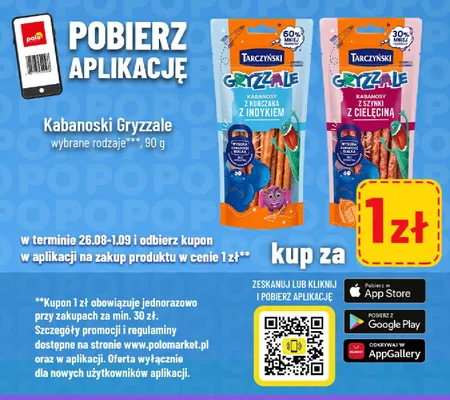 Kabanosy Tarczyński Gryzzale z szynki z cielęciną promocja w POLOmarket