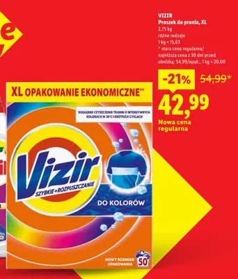 Proszek do prania Vizir XL Do Kolorów promocja w Lidl